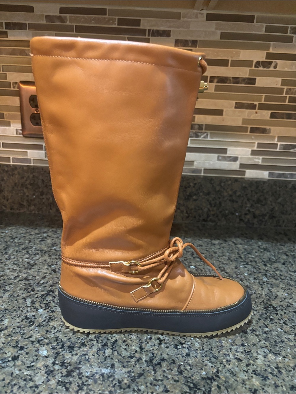 JW ANDERSON Leather Mid-Calf moon Boots